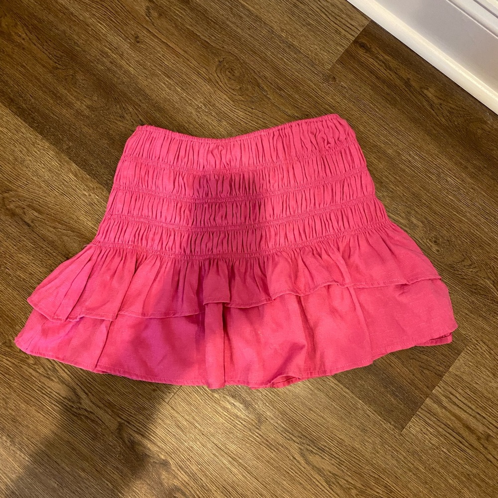 Pink ruffle skirt